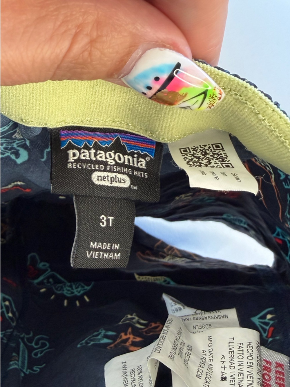 Patagonia Boys Shorts Baggies Blue Ocean Elastic Waist Size 3T Summer Beach - Picture 5 of 6
